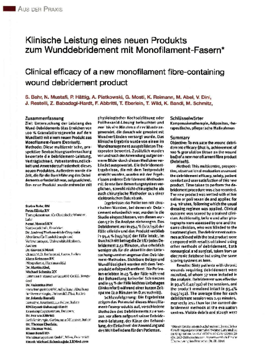 Debrisoft Studie Wundmanagement Zeitung 09 2011